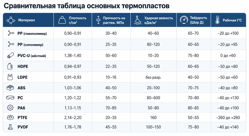 Сравнительные характеристики пластиков