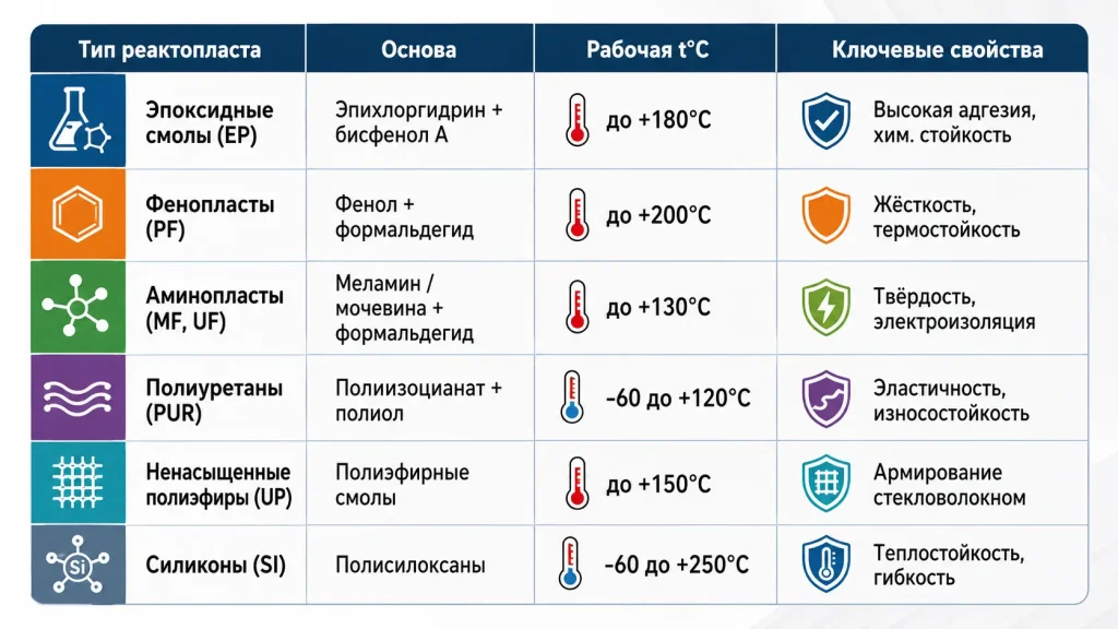 Основные виды реактопластов