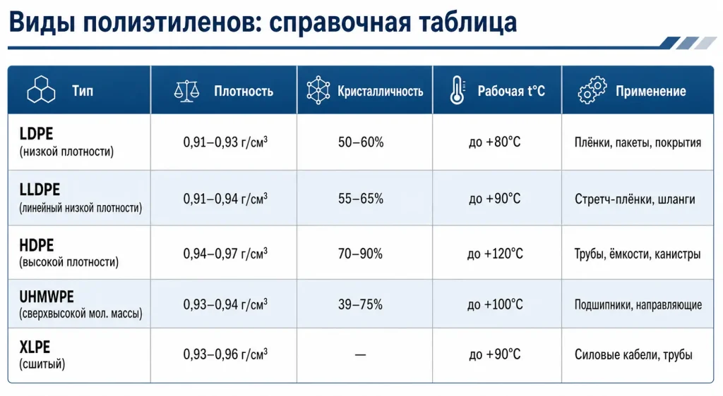 Виды полиэтилена