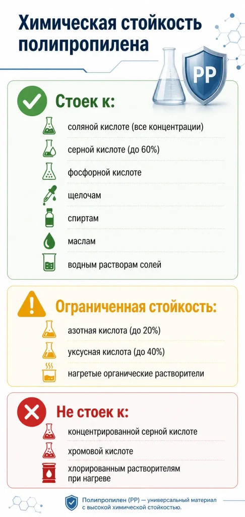 Химическая стойкость полипропилена