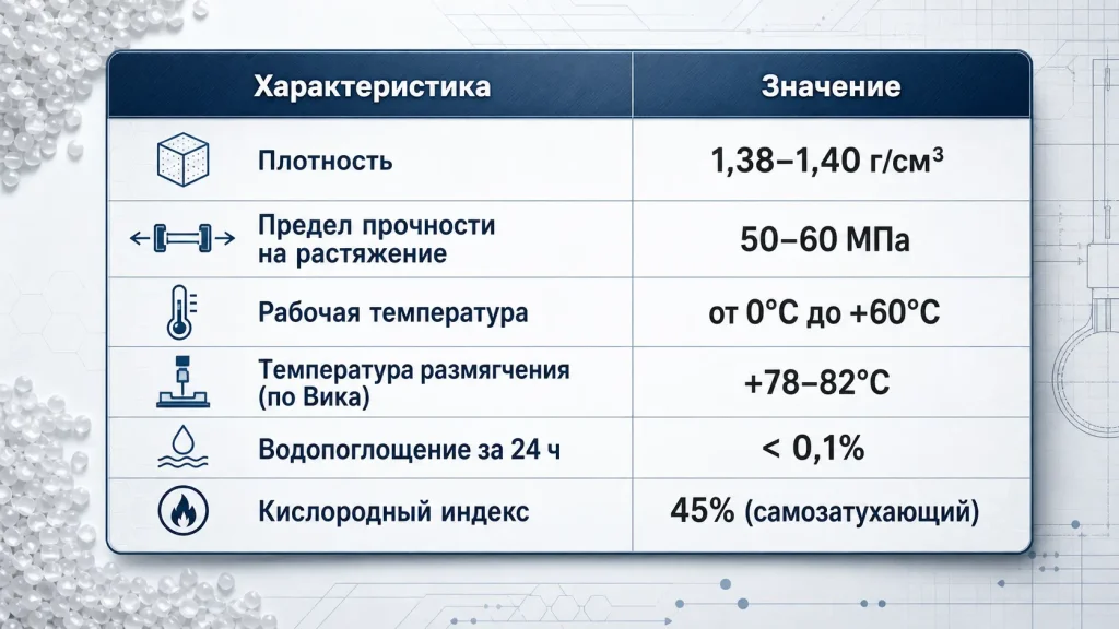Основные характеристики ПВХ (НПВХ)